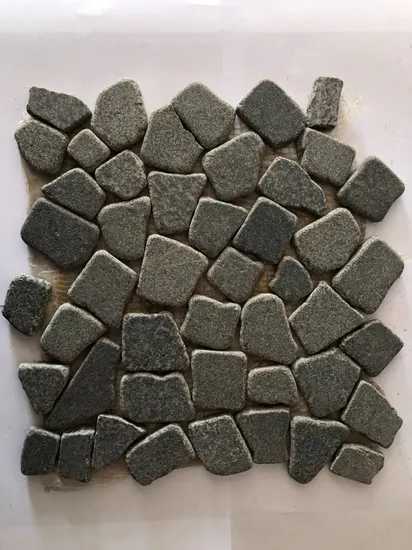 Gray Polished Pebbles for Decorative Floors- Pebble Stone Home Decoration Mosaic.