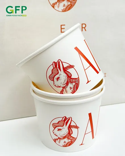 3oz 5oz 8oz Print Logo Disposable Paper Cup & Mug for Ice Cream