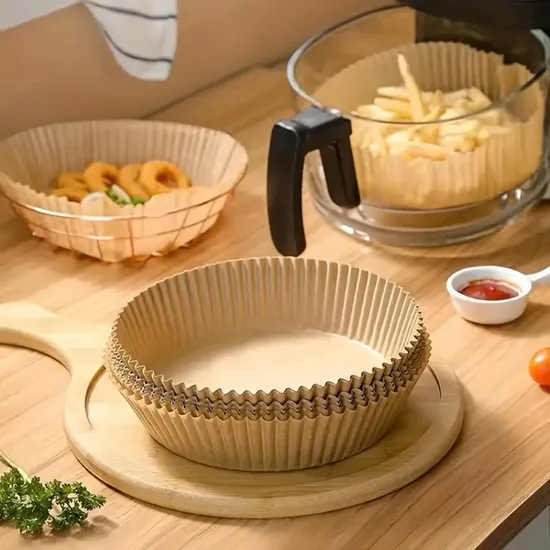 6.5inch Round Non-Stick Heat-Resistant Perfect Fit for Cooking Bleach-Free Parchment Air Fryer Paper 125PCS Liners
