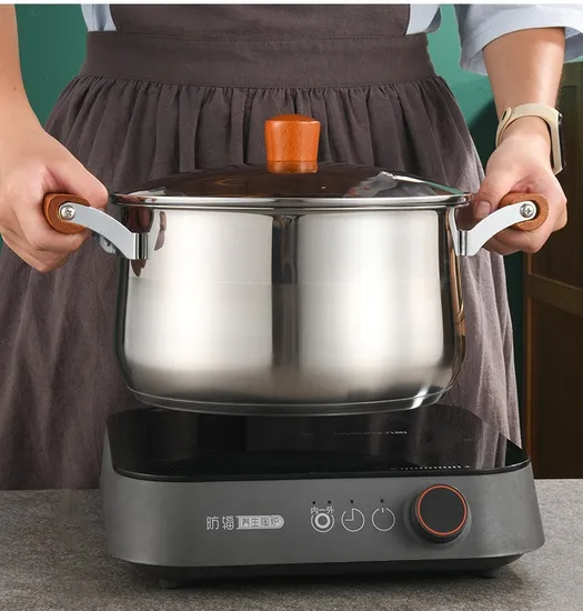 304 Stock Pot Thickened Double Bottom 1 Layer 2 Layer Cookware Stainless Steel Stockpot Steamer with Glass Lid