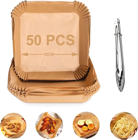 Free Nonstick Disposable 100 Pieces Airfryer Parchment Baking Paper Square Round Airfryer Paper 20-24cm 8inch 8-10zoll