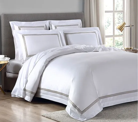 Good Price Custom King Queen Size 5 Star Hotel Comforter 100% Cotton Bedsheet Jacquard Embroidery Luxury Hotel Bedding Set From Nantong Home Textile