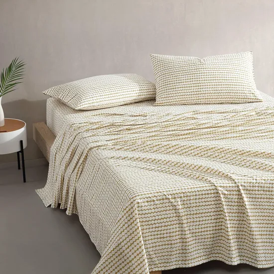 Wholesale Sheet Sets Circle Pattern Printed Sheet Set Double Brushed Microfiber Sheet Sets
