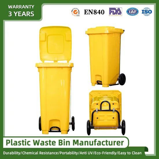Outdoor Waste Bin 100L 120L 240L 360L 660L 1100L Plastic Garbage Trash Can Rubbish Wheelie Dust Container Dustbin with Lid Pedal