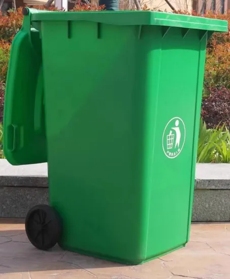 Public Outdoor Foot Outdoor Mobile Plastic Garbage Cans (with wheeled cover) Special Model 100/120/240/360L