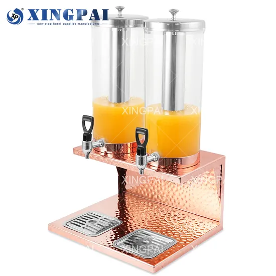 Xingpai Hotel & Restaurant Supplies Stainless Steel Fruit Juice Dispenser Machine Double Tanks Juice Dispenser for Party