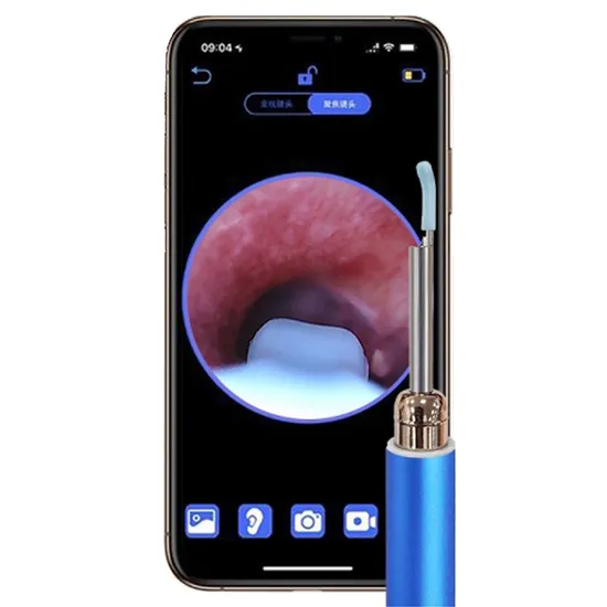 Wireless Home Use Ear Otoscope 6 LED 9 Ear Scoops Ear Wax Remover Vacuum Cleaner Electric