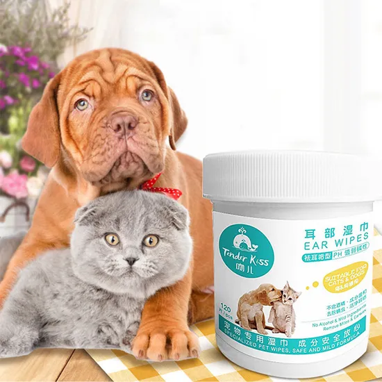 Wholesale Nonwoven Natural Eye Ear Anti-Bacterial Cleaning Towel Dry Wipes Pet Super Soft Wipes for Cat Dog