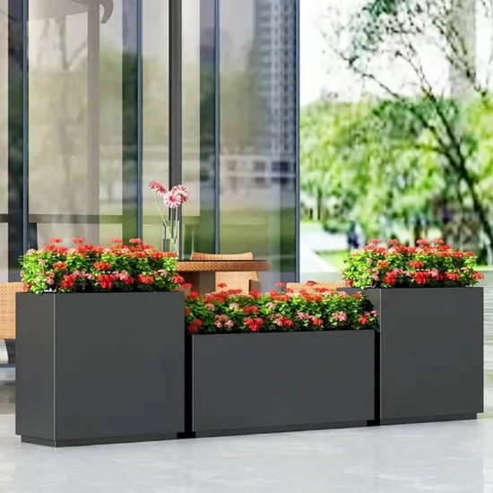 Customized Outdoor Decoration Stainless Steel Planter Box for Landscape