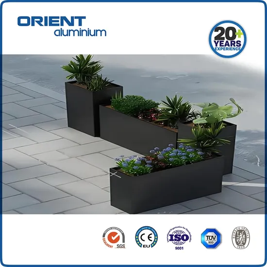 Powder Coated Matt Black Large Indoor & Outdoor Pot Square Planter
