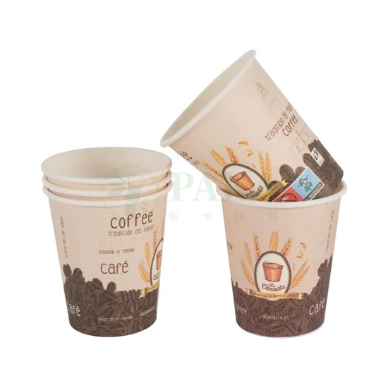 Single Wall Coffee Paper Cup Custom Made Hot Paper Cup PLA PE Coated Biodegradable Paper Cup 8oz Disposable Coffee Cup