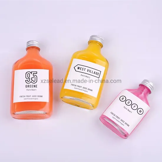 Customize Wine Glass Bottle 50ml 100ml 200ml 250ml 350ml 500ml Cold Brew Coffee Flat Flask Glass Liquor Bottle with Screw Cap