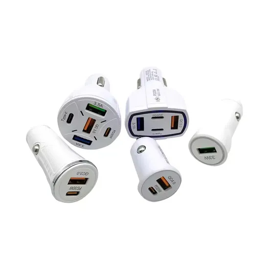 White Fast Charger USB Type C Pd 30W DC 12-30V Car Charger