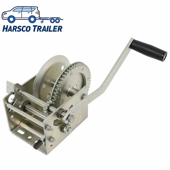 2600Lbs Two Speed Boat Trailer Hand Winch with Hand Brake -10" Handle