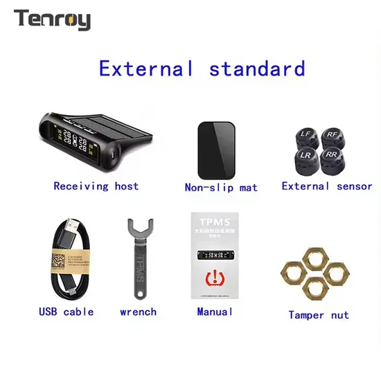 OEM Support Customization Solar Power Tire Pressure Monitoring System TPMS Car Wireless Alarm Internal Pressure Sensor