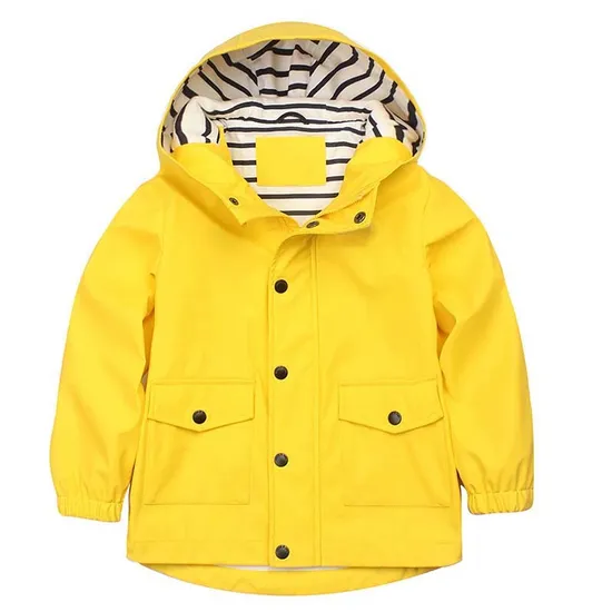 Factory Price PU Sports Wear Children Waterproof Raincoat Impermeable Kids Rain Jacket