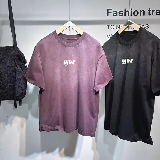 High-Quality Men′s Loose Retro Style Tie-Dye Short-Sleeved T-Shirt