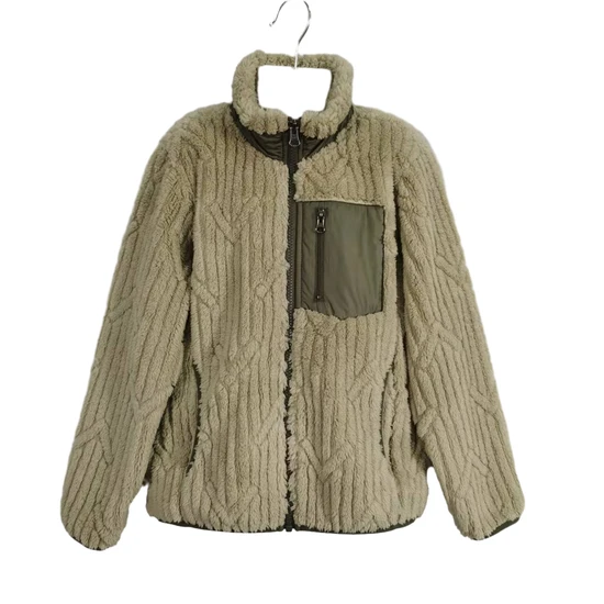 Kids′ Winter Warm Jacquard Polar Fleece Jacket with Zipper