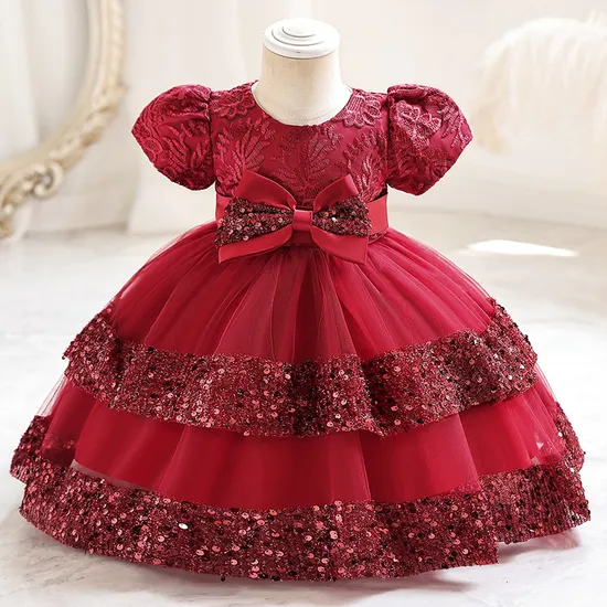 Children′s Baby Girls Princess Dress 1 Year Cake Dress Birthday Party Dresses