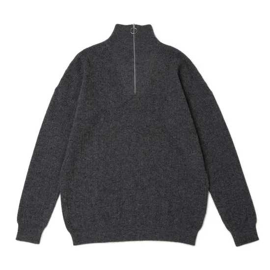 Pullover Soft Cozy Elegent Knitting Stitch Shawl Stand Collar Half Zipper Knitwear Pure 100% Cashmere Women Sweater