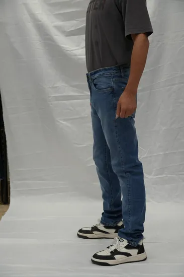 European Style Traditional Classic Style Exquisite Appearance Blue Dark Indigo Close-Fitting Casual Fashionable Denim Jeans for Men (N1108#6)