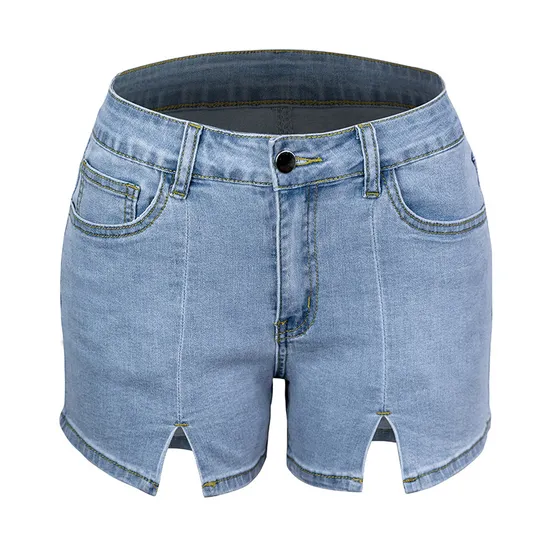 Women′s Fashion Summer Temperament High Waist Stretch Female Hot Denim Shorts