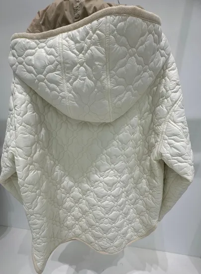 Stylish Hooded Cotton Jacket for Winter 2024 with Diamond Grid Design