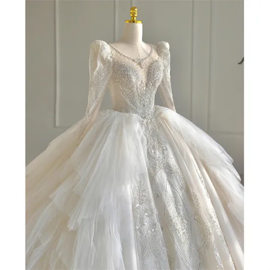 2023 New Bride Main Wedding Dress Temperament Wedding Fashion Long Sleeves Embroidery Bridal Wedding Dress