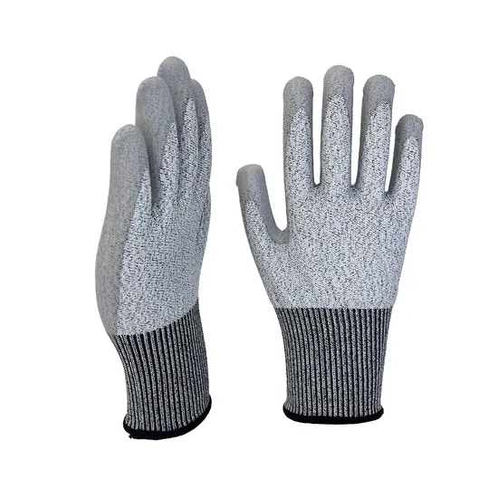Best Price Hppe Liner PU Coated Working Gloves Cut 5 Cut C Gloves Wholesale Price Hppe Cut Resistant PU Coated Gloves
