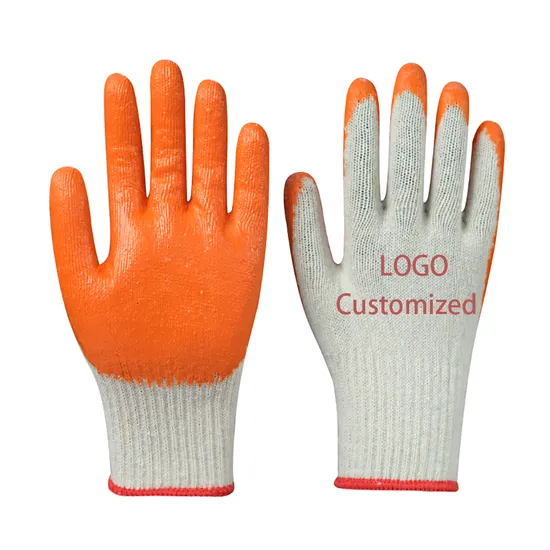 Topwin Wholesale Price Cotton Latex Coated Glove Industrial Hand Protective Work Safety Gloves for Construction/Industrial/Garden