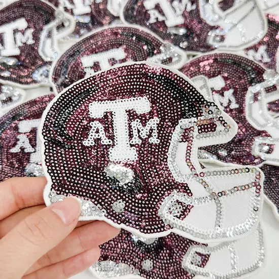 Custom Colorful Embroidered Sew-on&Iron-on Sequin Letter Embroidery Patches