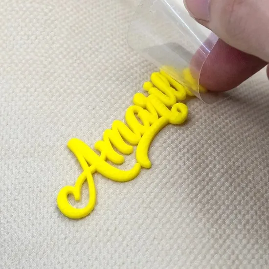 Custom 3D Raised Logo High Density Rubber Silicone Heat Transfer Printing Labels for Clothing