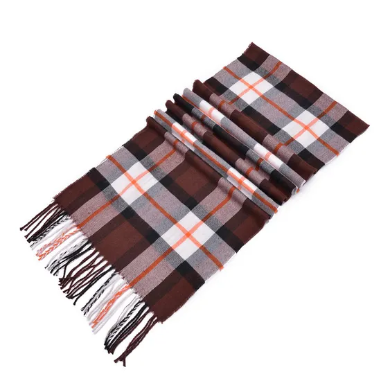 Vintage Men′s Scarf Korean Version Business Plaid Double-Side Warm Scarf Muffler Leisure Scarf
