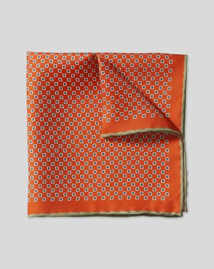 Orange Colour Screen Printing Silk Hand Roll Scarf