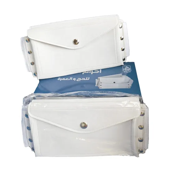 Hajj Men Belt Factory Stock Plastic Buckle Double Pocket Adjustable Anti-Theft Ihram Hajj Belt for Hajj Umrah Muslim Pilgrimage