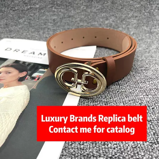 Promotional Replica Online Store Newest Trendy Double-Side Fashion Men′ S Designer Leather Belts Luxury Replicas Adjustable Slide Buckle Belt
