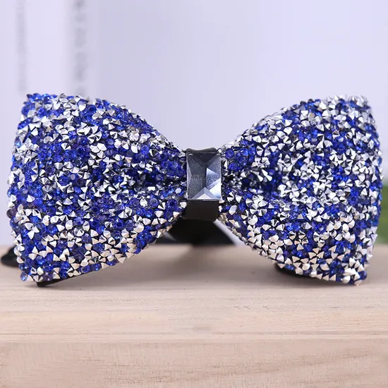 Wedding Accessories Elegant Adjustable Blue Bow Tie for Men Clothing