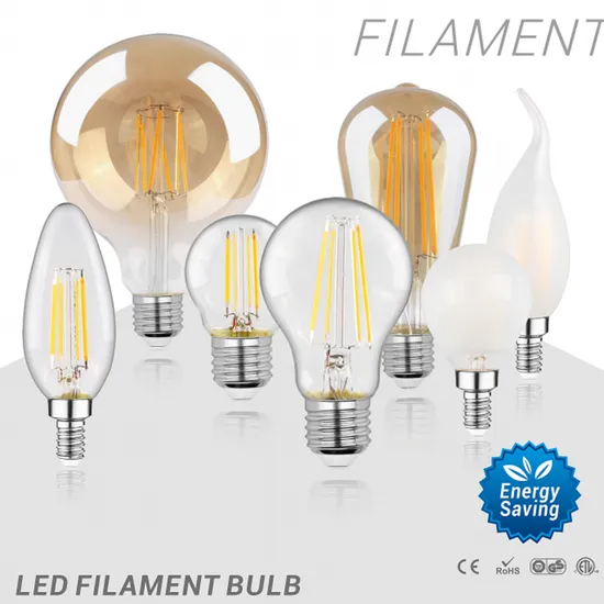 LED Filament Light High Lumen High Brightness 12W 1200lm E27 LED Bulb Light for Indoor Lighting