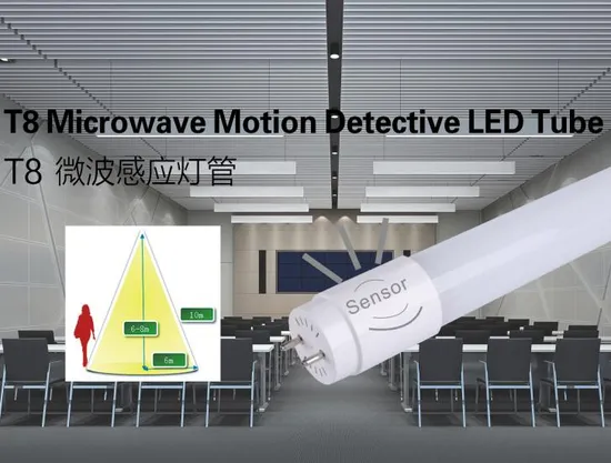 High Quality 2FT 4FT Microwave Motion Sensor Detective 9W 18W Glass T8 LED Tube Light