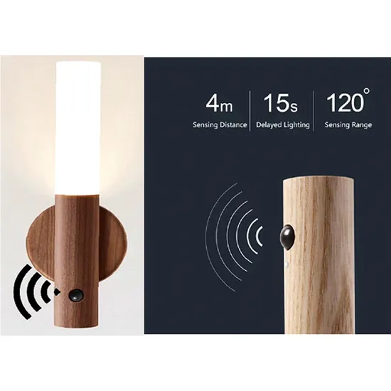 Rechargeable Night Light Portable 1W 60lm IP20 LED Wall Light with Motion Sensor for Indoor