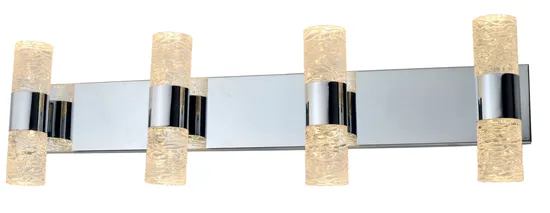 Decorative 4 Light Cylinder Water Glass LED Wall Mount Vanity Lamp