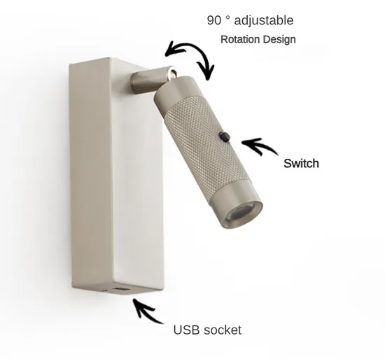 Bedroom Bedside Reading Wall Lamp Stylish Hotel Headboard Wall Light