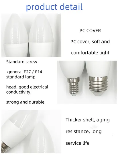 LED Bulb C37 7W 5000K Bulb Light for Home