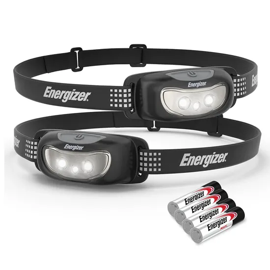 Energizer Universal+ LED Headlamp (2-Pack) Ipx4 Water Resistant Headlamps Bright Head Light for Outdoors