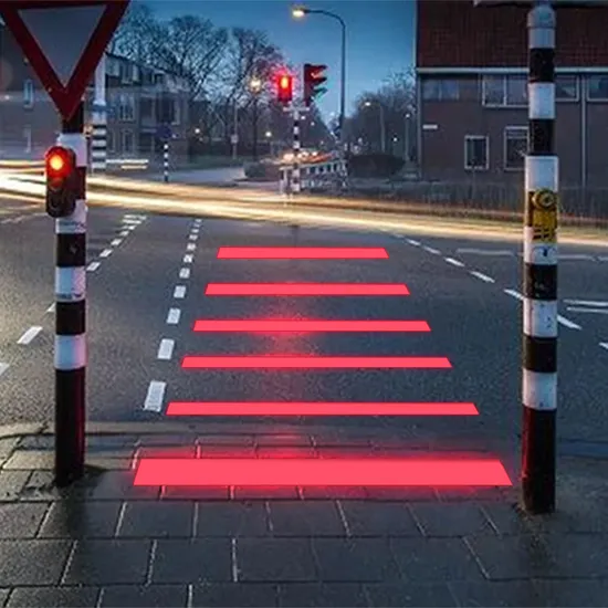 LED Pedestrian Crossing Monitoring System Crosswalk Solution IP68 Signal Safety Light