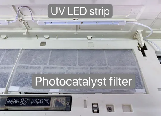 UVC UV Sterilizer Disinfection Purifier LED UV-C Strip Stick Germicidal Light Mini Split Installed Room Air Conditioner Unit AC Aircon Cooling
