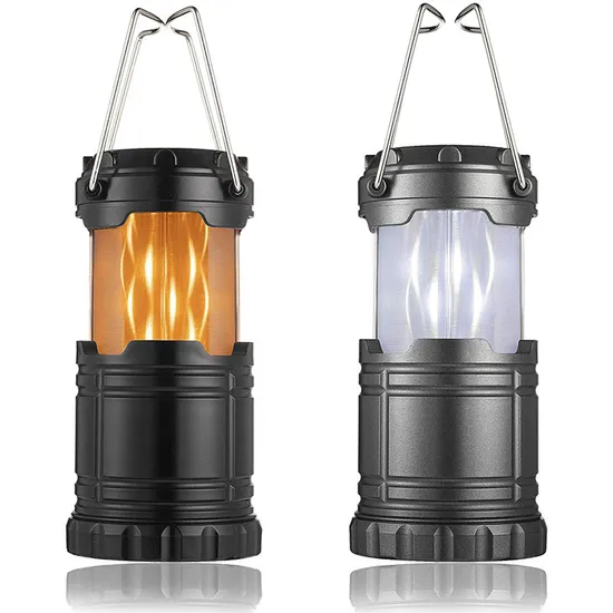 Battery Powered Camping Lights Collapsible Flashlight Portable Flame Lantern Light