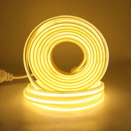 Super Bright 220V Warm White 3000K COB LED Strip Light 8mm Outdoor Waterproof IP67 Flexible LED Tape Lights