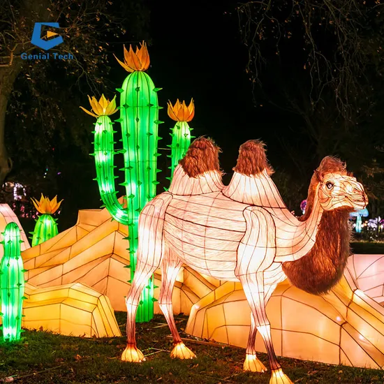 Theme Park Zoo Animal Lantern Camel Festival Lantern Chinese Silk Lantern