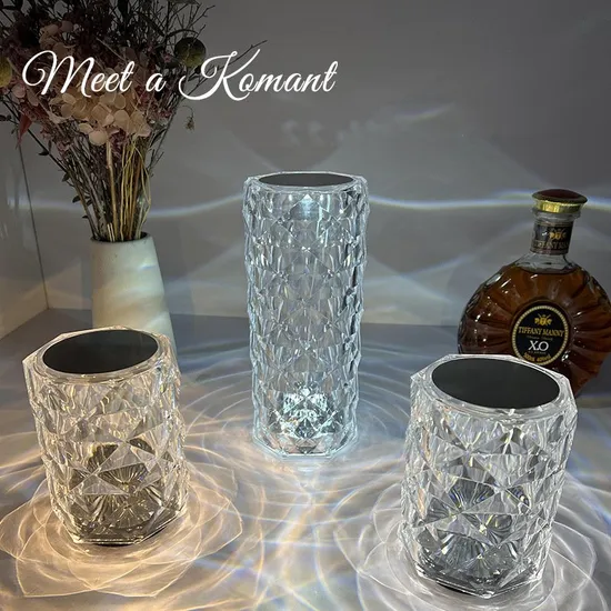Crystal Lamp Color Changing Night Light Rose Table Lamps USB Touch Crystal Diamond Desk Lamps for Bedroom Living Room Office Party Dinner Decoration